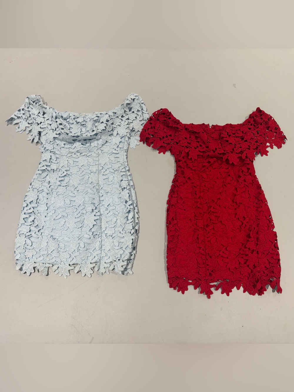 Guess Bundle Blue & Red Lace Off-Shoulder Dress
